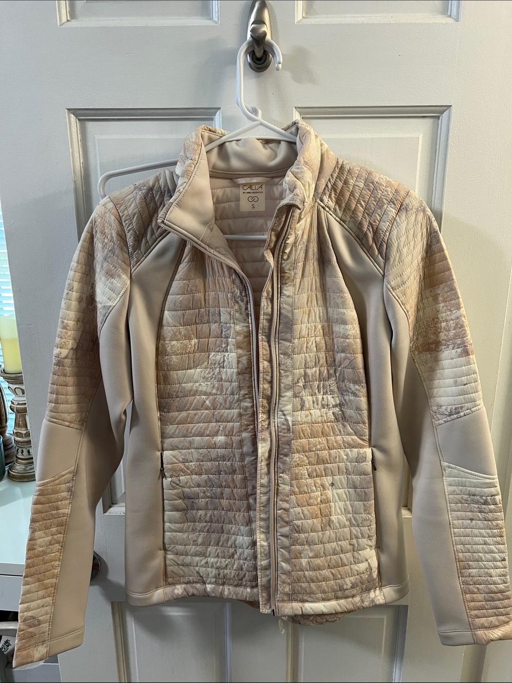 Calia Quilted Light Beige Women's Bomber Jacket